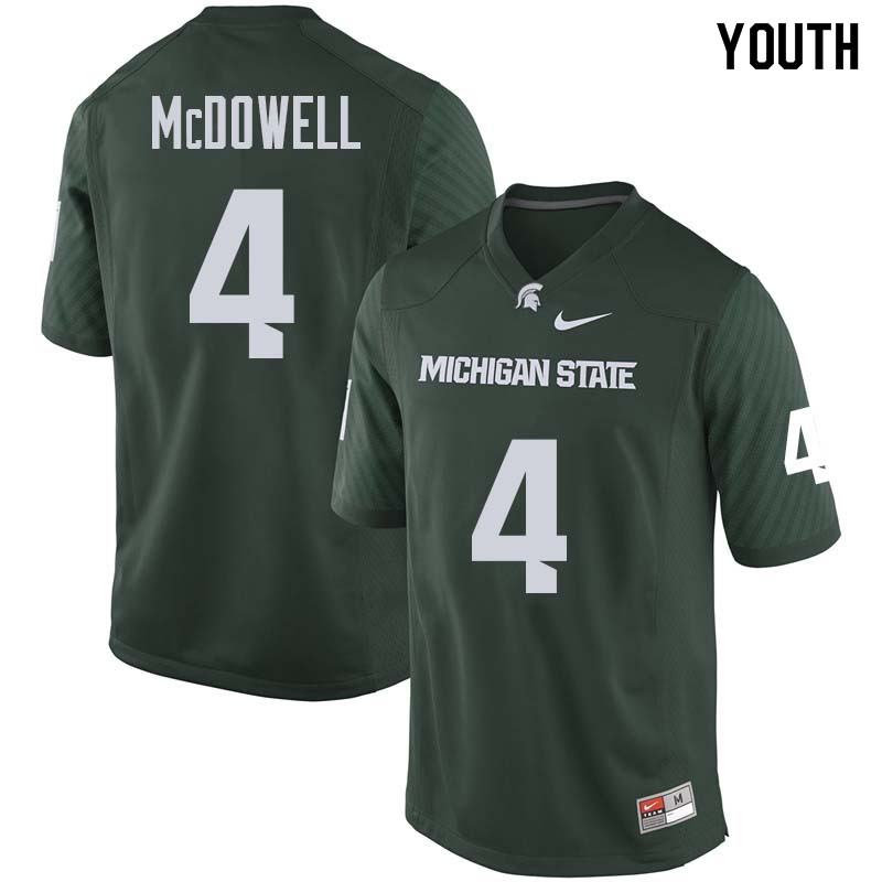 Youth #4 Malik McDowell Michigan State College Football Jerseys Sale-Green